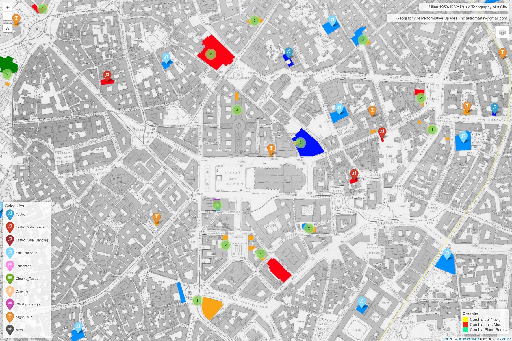 Preview of the Geography of Performative Spaces map