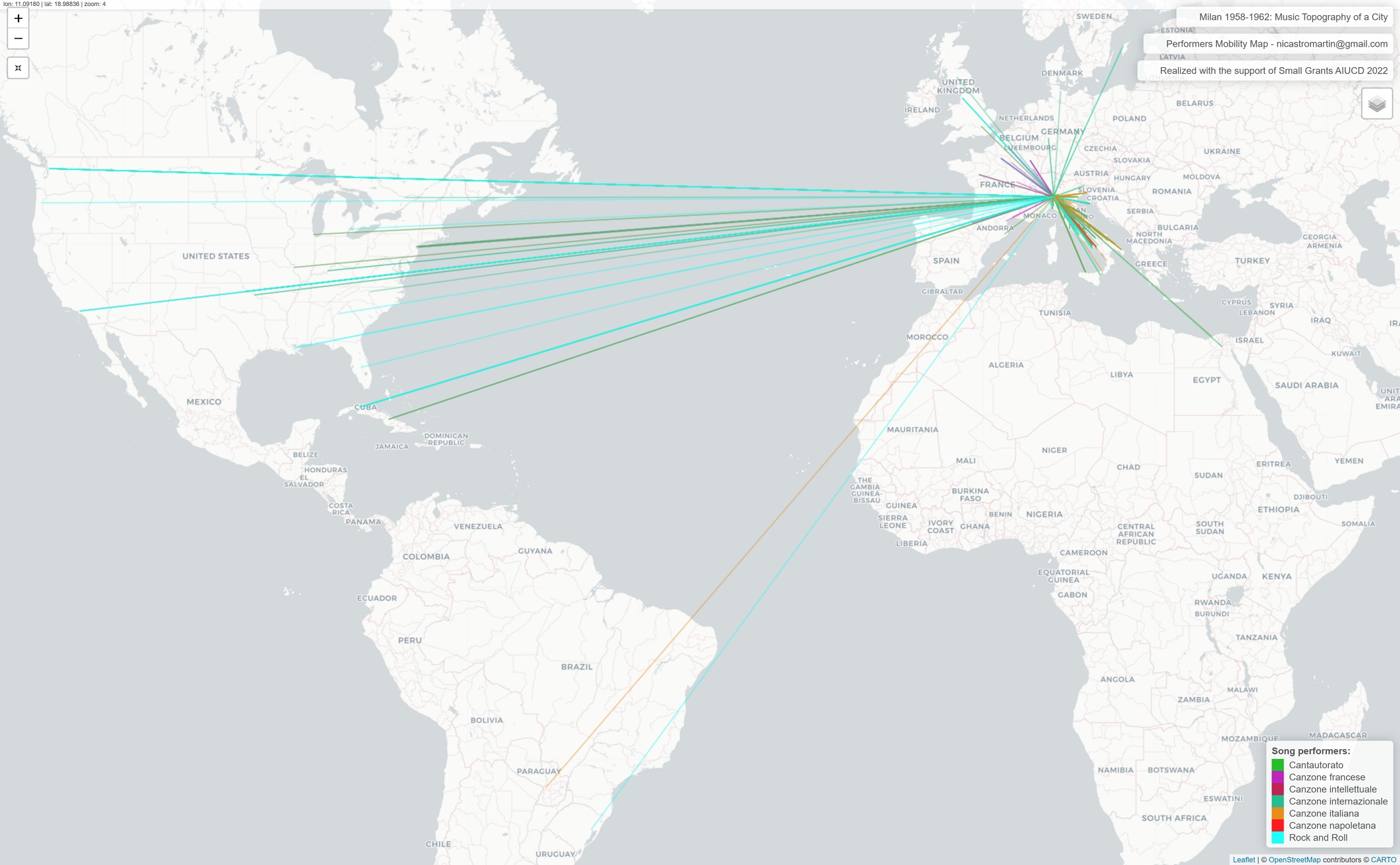 Preview of the Performers Mobility Map